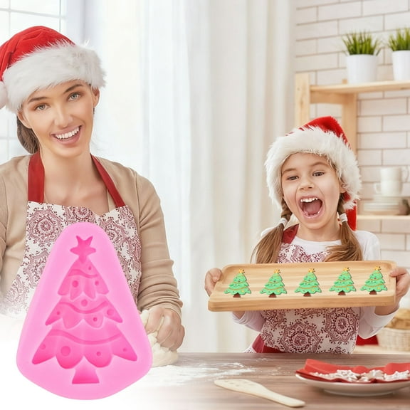 PRETXORVE Christmas Tree Chocolate Silicone Christmas Decoration Fondant Cake Tree Christmas Cookies Baking