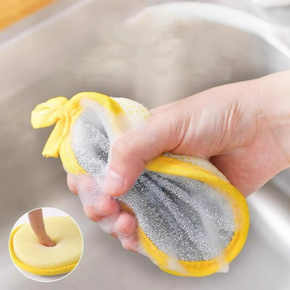 PRETXORVE Clean Natural Compressed Wood Pulp Sponge for Kitchen Dishwashing Sponge Absorbs Water Without Oil