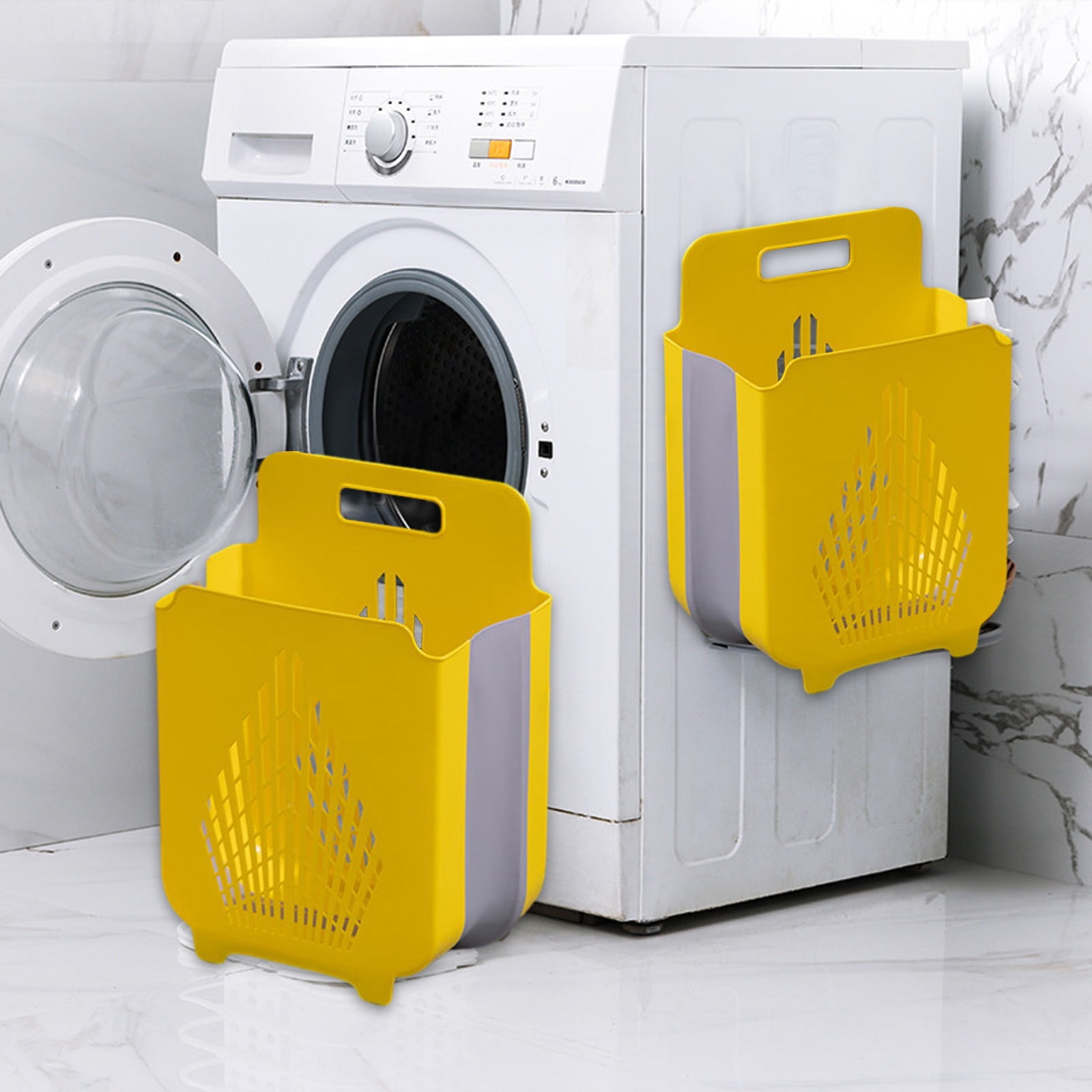 PRETXORVE Clothes Hamper, WallMounted Laundry Baskets, Breathable