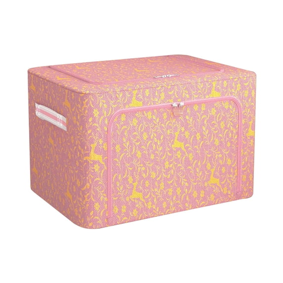 PRETXORVE Clothes Storage Organizer Bins Containers, Stackable Storage Bins-Foldable Cloth Steel Frame Storage Box for Clothing Storage