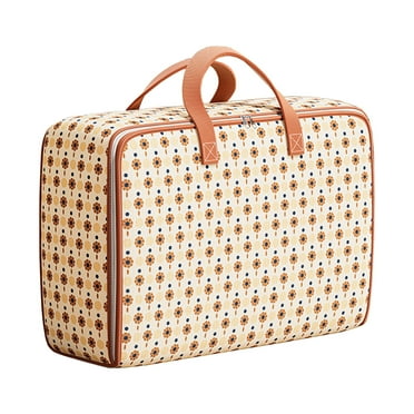 PRETXORVE Clothing Storage Bags with Handle and Zipper Travel Moving Bags for Small Clothes Throw Pillows Quilts Fabric