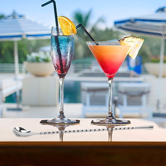 PRETXORVE Cocktail Glass Bar Spoon Long Handle Stainless Steel Drink Pitcher to Chill and Mix Stirred