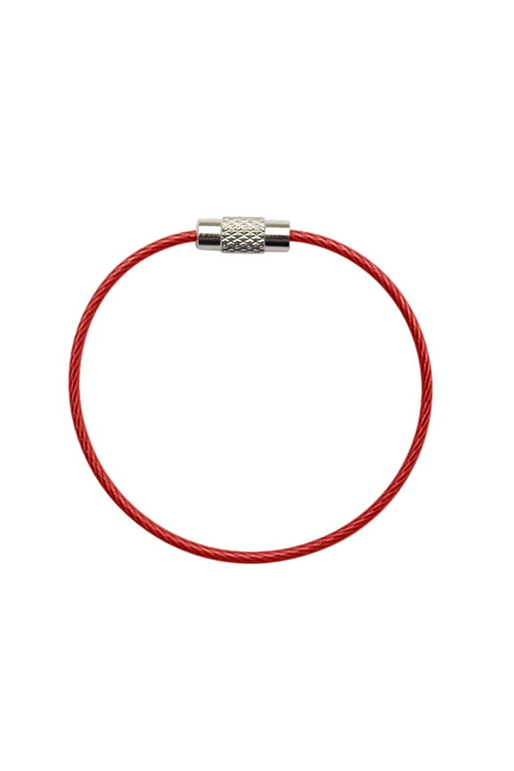 Color-Coated Rope Keychain Stainless Steel Key Ring Rubber-Coated Ring Lock