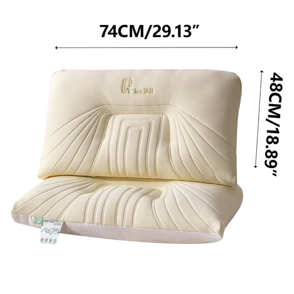 PRETXORVE Cool Feeling Soft Pillow with a Middle and Low Pillow Core of 48x74cm Neck Protection Pillow for Household Use for Adults Without Collapsing