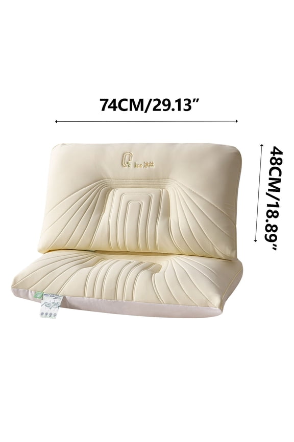 Cool Feeling Soft Pillow with a Middle and Low Pillow Core of 48x74cm Neck Protection Pillow for Household Use for Adults Without Collapsing