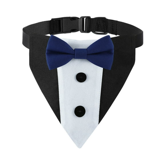 PRETXORVE Halloween Decorations, Dog Tuxedo Dog Suit Dog Halloween Bandana Collar with Bow Tie, Engagement Birthday Gifts for Small Medium Large Dogs