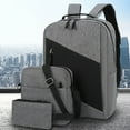 thumbnail image 1 of PRETXORVE Fashion Three-piece Backpack Backpack Male Business Usb Charging Laptop Bag High-capacity Students Bag, 1 of 9