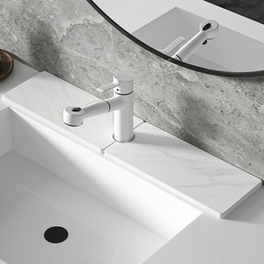 PRETXORVE Faucet Mat for Kitchen Sink 24'' Long Diatomite Fast Drying Stone Sink Tray Super Absorbent Prevents Buildup - Faucet Guard for Bathroom