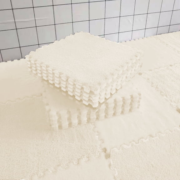 PRETXORVE Floor Aat Bedroom Plushs Splicing Carpet Bedside Squares Foam Pad Thickened Hites The Ground Crawling Mats Home Use