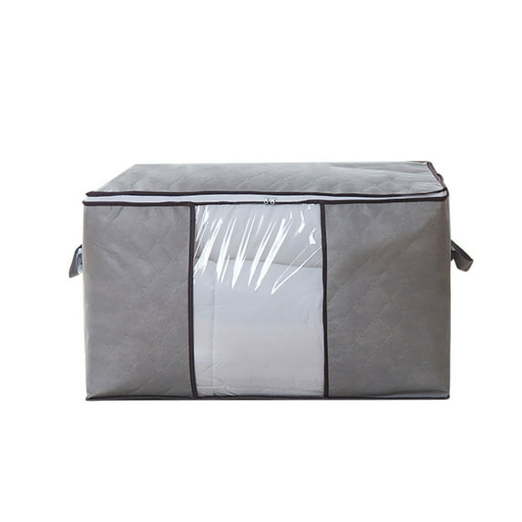 PRETXORVE Foldable Large Non-Woven Clothes Quilt Blanket Zipper Storage Bag Organizer Box