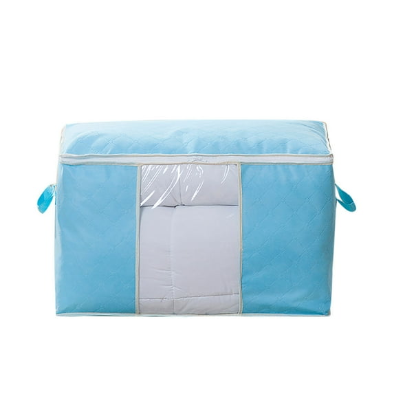 PRETXORVE Foldable Large Non-Woven Clothes Quilt Blanket Zipper Storage Bag Organizer Box
