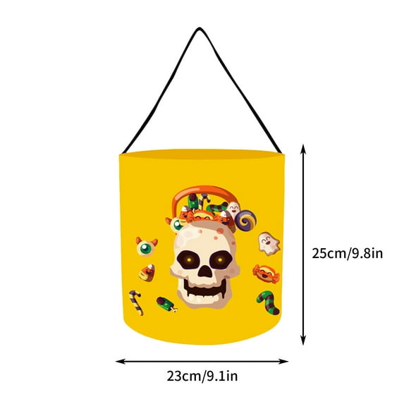 PRETXORVE Glowing Halloween Candy Bag Portable LED Pumpkin Light Emitting Tube Halloween Bag Storage Bag