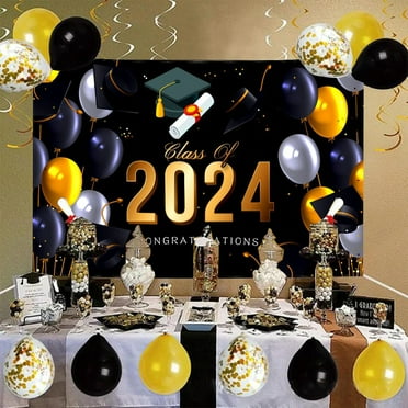 PRETXORVE Graduation Decor, Graduation Decorations Congratulations Graduation Banner 2024 Graduation Banner Graduation Decorations Graduation Photo Backgrounds