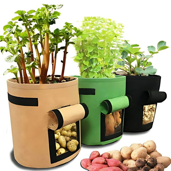 PRETXORVE Grow Bags, Potato Planting Bag Non-woven Thickening Growth Bag Planting Bag