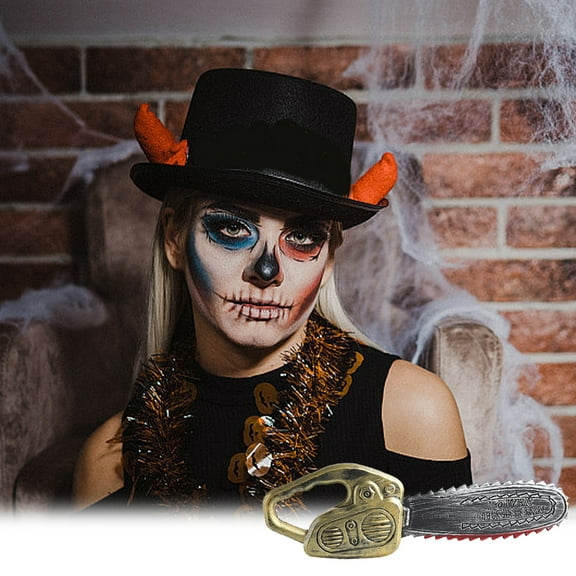 PRETXORVE Halloween Party Simulation Plastic Fake Bloods Knife Ghost Festival Decoration Toy with Bloods Kitchen Knife Axe Pirate Guns Chainsaw