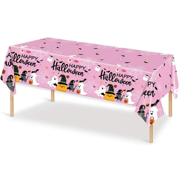PRETXORVE Halloween Disposable Tablecloth Plastic Rectangular Table Cover Halloween Party Tablecloth