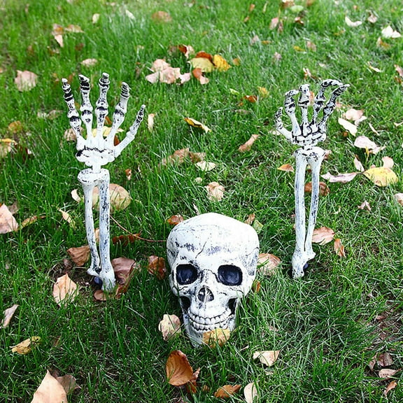PRETXORVE Halloween, Halloween Skeleton Prop Human Full Size Skull Hand Garden Model Decor