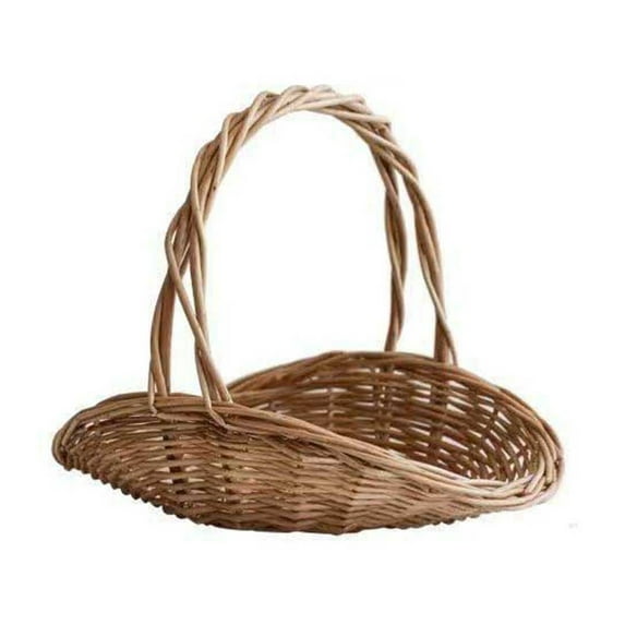PRETXORVE Hand-woven Flower Arrangement Basket Portable Storage Basket Fruit Picking Basket