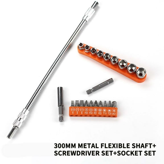 PRETXORVE Hexagonal Handle Metal Extended Drill Degree Screwdriver Extension Kit Flexible Bending Twisting 360 Degree Drill Any Angle
