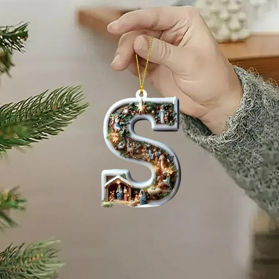 PRETXORVE Home Decor, Room Decor, 26 Alphabet Christmas Tree Decoration Pendants - Personalized Diy Christmas Decorations - Christmas Tree Hanging Decoration Features