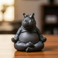 thumbnail image 1 of PRETXORVE Home Decor, Room Decor, Clumsy Yoga Hippopotamus Resin Statue, 1 of 2
