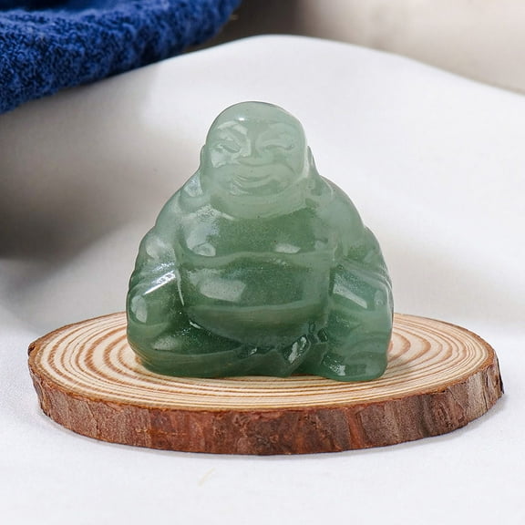 PRETXORVE Home Decor, Room Decor, Crystal Carved Laughing Buddha Feng Shui Decoration Attract Wealth