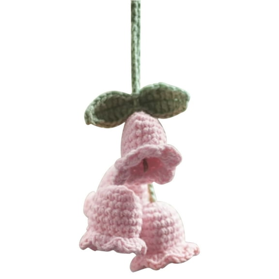 PRETXORVE Home Decor, Room Decor, Diy Knitted Plant Decorations for Car interior, Rearview Mirror Pendant, Wool Accessories for Car