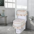 thumbnail image 1 of PRETXORVE Home Decor, Room Decor, European Lace with Zipper toilet Seat Cover 3-Piece Set Bathroom Decoration toilet Tank Cover, 1 of 6