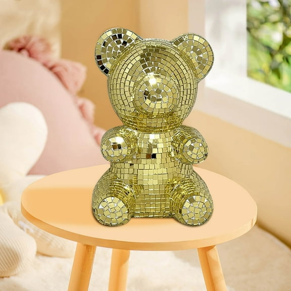 PRETXORVE Home Decor, Room Decor, Mirror Bear Decoration Mirror Bear Reflective Decoration Large Bear