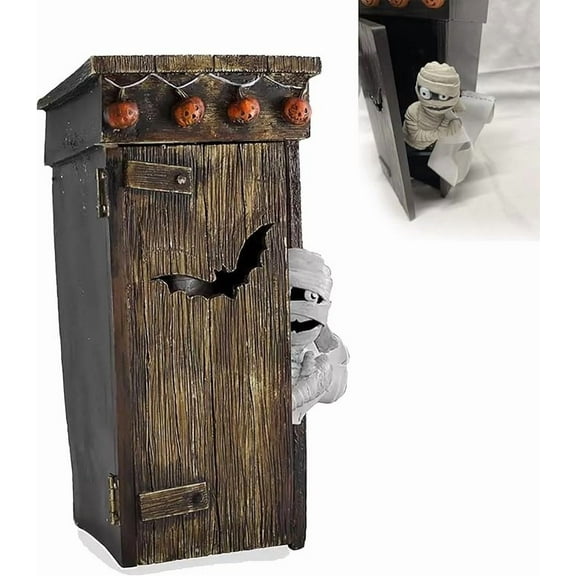 PRETXORVE Home Decor, Room Decor, Outdoor Mummy Ghost Resin Statue, for Halloween toilet Decoration