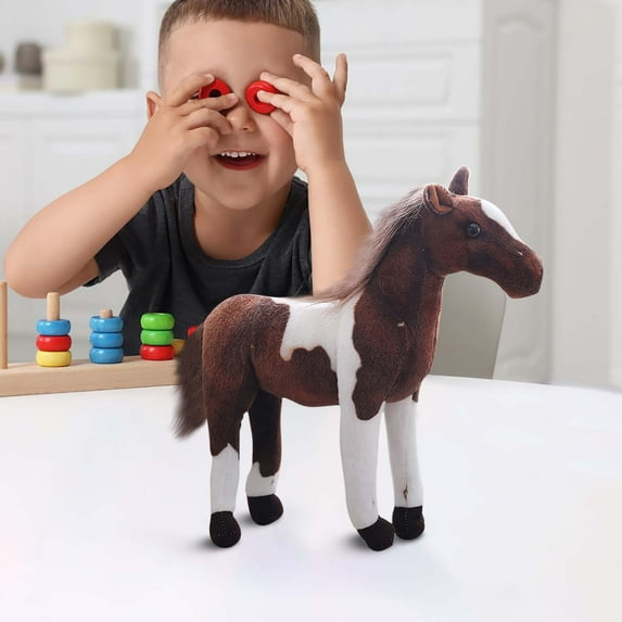 PRETXORVE Home Decor, Room Decor, Simulation Horse toy White Horse Brown Horse Christmas Gift Sofa Furniture Decoration