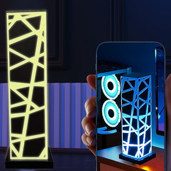 PRETXORVE Home Decor, Room Decor, Tech-Savvy 16 Color Changing Architectural Decoration Table Lamp Desktop Rectangular Nightclub Transparent Bar Desktop L-Shaped Ambient Light