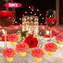 PRETXORVE Home Decor, Room Decor, Valentine's Day Rose Led Electronic Candle Romantic Led Electronic Candle Light Bedside Bedroom Night Light Proposal Romantic Light Desktop Decoration