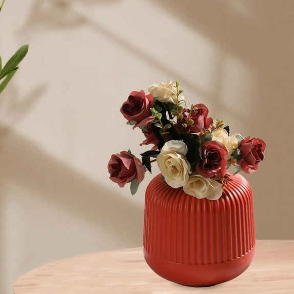PRETXORVE Home Decor, Room Decor, Vase Decorative Display Pot Dry and Wet Flower Decoration Imitation Ceramic Plastic Container