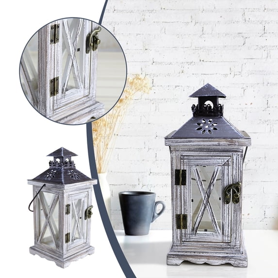 PRETXORVE Home Decor, Room Decor, Wooden Lantern Candle Soft Decoration Table Feature
