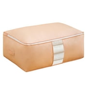 PRETXORVE Large Capacity Clothes Storage Bag Organizer with Reinforced Handle Thick Fabric for Bedding Foldable with Zipper