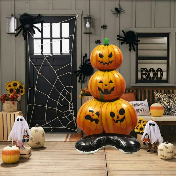 PRETXORVE Halloween Decorations, Large Foil Halloweenoons Halloween Inflatables Outdoor Decorations for Indoor Home Party Garden Lawns Store