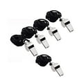 thumbnail image 1 of PRETXORVE Metal Referee Whistle Stainless Steel Extra Whistle with Lanyard Suitable for School Sports Football Basketball 4Pc Set, 1 of 7