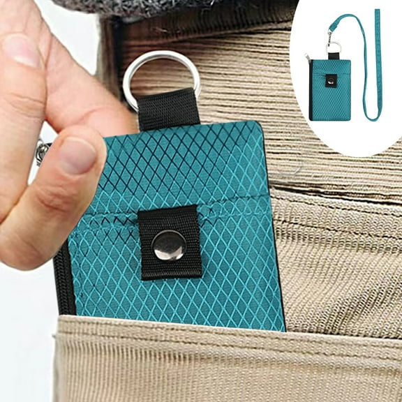 PRETXORVE Multifunctional Card Key Chain Brush Mini Wallet Small Card Can Be Hung Around The Neck