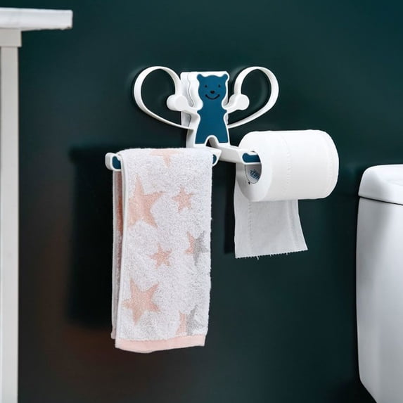 PRETXORVE No-hole Coat Rack Storage Balcony Drying Rack Clip Hooks Tissue towel Storage Rack Washer Shelves