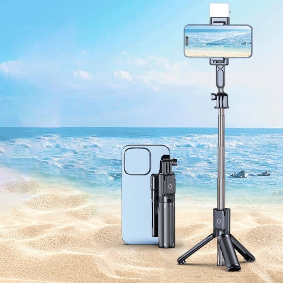 PRETXORVE Outdoor Travel Photography Handheld Stabilizer Selfie Stick with Shock Absorption Extendable Stabilizer Desktop Phone Stand for Live Streaming and Desktop Tripod Use