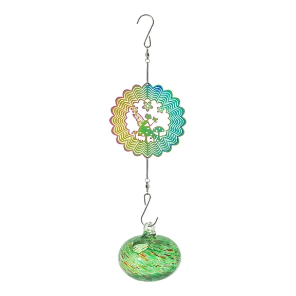PRETXORVE Painted Hummingbird Shaped Feeder Wind Chimes Outdoor Hanging Sunlight Refractor