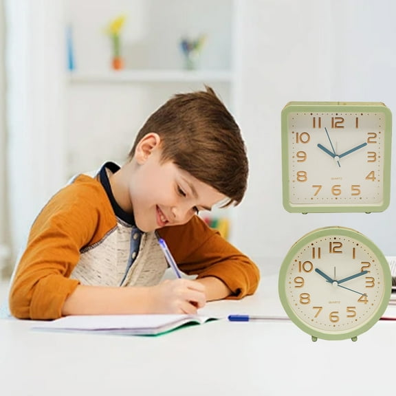 PRETXORVE Primary School Student Alarm Clock Children'S Clock Bedside Simples Small Alarm Clock Desk Clock Jump Seconds Not Silent