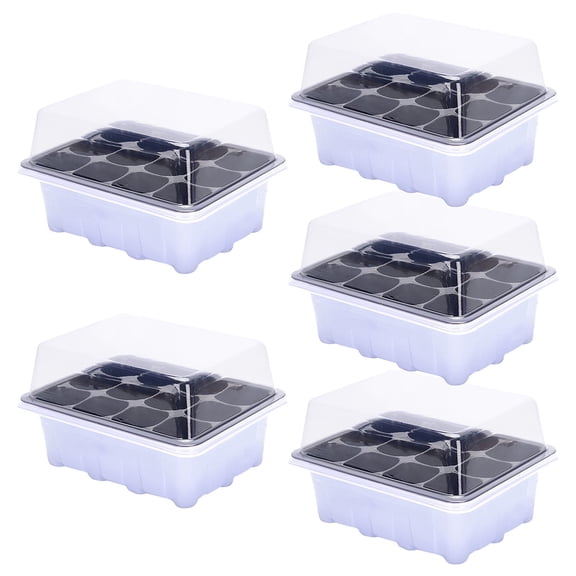PRETXORVE Seed Trays, Indoor Propagation Box Mini Greenhouse Propagation Set Tray with Lid 1/2/5PCS