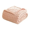 thumbnail image 1 of PRETXORVE Soft Bubble Fleece Blanket Warm and Soft Single Layer Double-sided All-season Solid Color Plush Blanket, 1 of 7