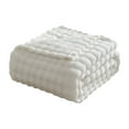thumbnail image 1 of PRETXORVE Soft Bubble Fleece Blanket Warm and Soft Single Layer Double-sided All-season Solid Color Plush Blanket, 1 of 7