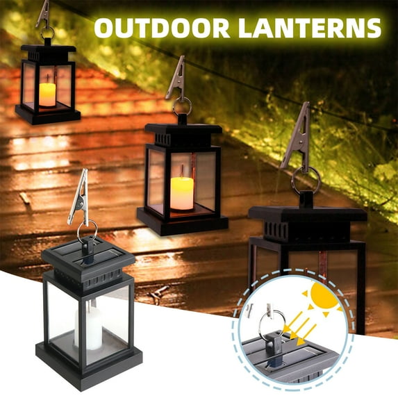 PRETXORVE Solar Lights Outdoor, Retro Outdoor Garden Decoration Hanging Lantern Portable Led Solar Lantern