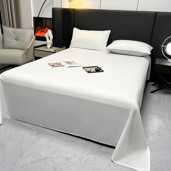 PRETXORVE Solid Color Ease Friendly Washable Sheets Luxurious Silk Bedding