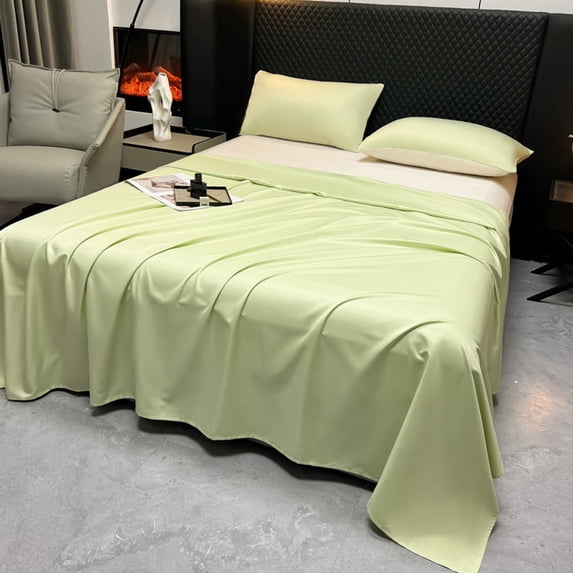 PRETXORVE Solid Color Ease Friendly Washable Sheets Luxurious Silk Bedding