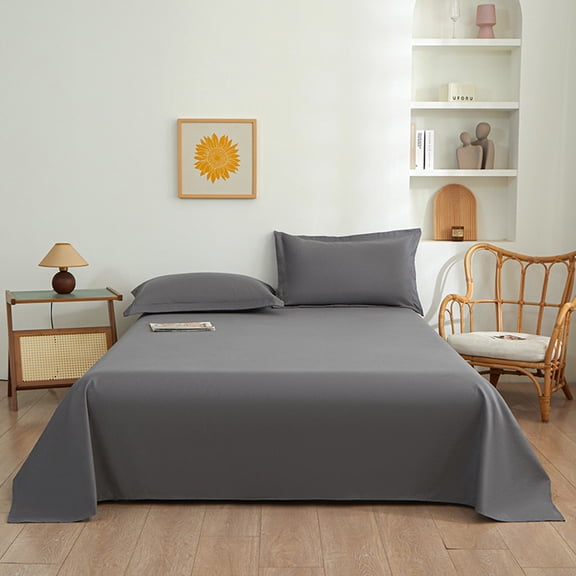 PRETXORVE Solid Color Ease Friendly Washable Sheets a Pair of Pillowcases